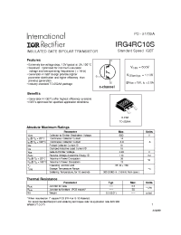 Datasheet IRG4RC10 manufacturer IRF